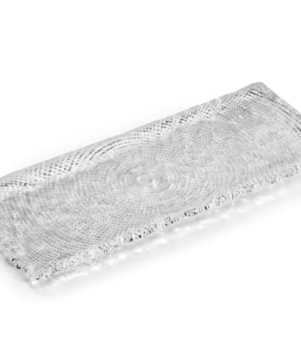 Đĩa chữ nhật IVV Diamante trắng 31×125