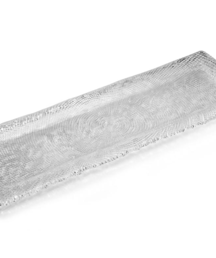 Đĩa chữ nhật IVV Diamante trắng 43x13cm