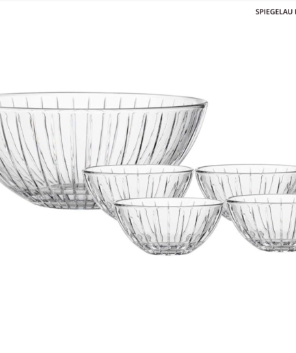 Set 5 bát Spiegelau Milano 2730195 Salad Bowls (gồm 1 bát lớn 24,5cm + 4 bát nhỏ 13cm)