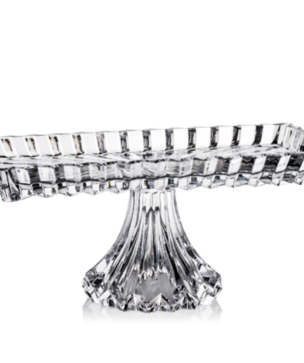 Chân bồng pha lê chữ nhật Rogaska Crown Jewel Platter 35 x 19 cm