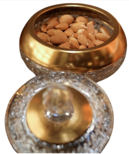 Thố pha lê khảm vàng Arcade Europe 13cm