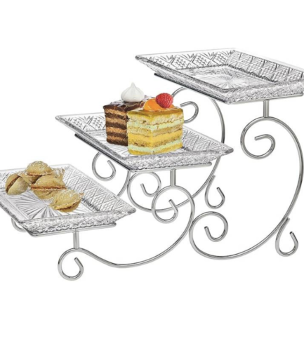 Khay pha lê ba tầng chữ nhật Goldinger Dublin